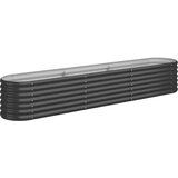 vidaXL Visoka greda iz prašno premazanega jekla 224x40x36 cm antracit | Shoptok.si