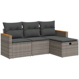  4-dijelni set vrtnih sofa od poliratana s jastucima sivi | shoptok.hr