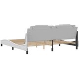  Posteljni okvir z vzglavjem bel 200x200 cm umetno usnje | Shoptok.si