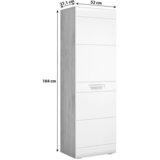 Mömax Garderobna Omara Auris, Bela, Hrast | Shoptok.si