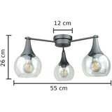  Prisadni luster STAR 3xE27/60W/230V crna/prozirna | Eponuda.com