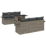 vidaXL 7-komadni vrtni sofa set s jastučićima Siva Poli Ratan, 2-sjedalna vrtna sofa s pohranom i jastučićima Siva Poli Ratan Cijene