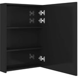  Kupaonski ormarić s ogledalom sjajni crni 50 x 13 x 70 cm | shoptok.hr