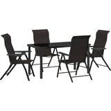 vidaXL Set od 5 dijelova za objedovanje u vrtu crni Poli Rattan | shoptok.hr