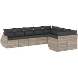  9-dijelni set vrtnih sofa od poliratana s jastucima svjetlosivi | shoptok.hr