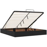 vidaXL Otomanski posteljni okvir z vzmetnico črn 180x200 cm um. usnje | Shoptok.si
