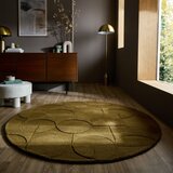 Flair Rugs Temno zelena ročno tkana volnena okrogla preproga ø 160 cm Gigi – | Shoptok.si