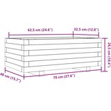  Vrtna sadilica voštano smeđa 70 x 40 x 26,5 cm masivna borovina | shoptok.hr