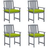 Maison Chic Vrtni stoli - Stol za vrt z blazinami 4 kosi sivi trden akacijev les JS2279, (21876852) | Shoptok.si