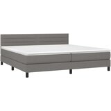  Box spring postelja z vzmetnico temno siva 200x200 cm blago, (20902301) | Shoptok.si