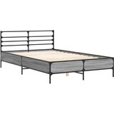  Okvir za krevet boja hrasta 120x190cm konstruirano drvo i metal Siva 120 x 190 cm | Shoptok.si