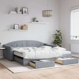 vidaXL Dnevni krevet na razvlačenje svjetlosivi 100x200 cm od tkanine | shoptok.hr