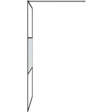 Pregrada za tuš crna 115 x 195 cm s napola mutnim staklom ESG | shoptok.hr