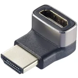 SpeaKa Professional SP-11302012 HDMI adapter [1x muški konektor HDMI - 1x ženski konektor HDMI] crna, srebrna UHD 8K @ 60 Hz, UHD 4K @ 120 Hz 90° kutno prema gore