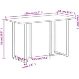  Blagovaonski stol 120 cm od grubog drva manga | shoptok.hr
