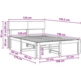  Krevetni okvir s uzglavljem ROSTOCK Tamno smeđa 120 x 190 cm | shoptok.hr