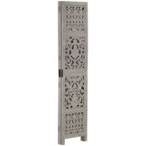 Sobna pregrada s 3 panela siva 120 x 165 cm masivno drvo manga | shoptok.hr