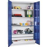 C+P Velika omara, zelo visoka, VxŠ 1950 x 1200 mm, globina 500 mm, vrata svetlo siva | Shoptok.si