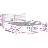  Krevetna konstrukcija Smeđa 160 x 220 cm Čvrsto borovo drvo | shoptok.hr