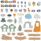 Viga Polarb drveni vlak za djecu, tračnica, 90 elemenata | shoptok.hr