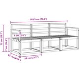  Set vanjskih sofa 3 pcs Bijela 189,5 x 63 x 73 cm | shoptok.hr
