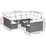  12-dijelni set vrtnih sofa poliratan s jastucima svijetlosivi | shoptok.hr