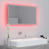 vidaXL LED kopalniško ogledalo betonsko sivo 80x8,5x37 cm iverna pl. | Shoptok.si