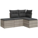 Maison Chic Seti vrtnega pohištva - Vrtna garnitura - Vrtni pohištvo set 4-delna z blazinami siv poli ratan, (21817455) Cene