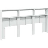 vidaXL Omarica za vzglavje postelje LED bela 200x17x102 cm | Shoptok.si