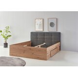 XORA POSTELJA 200 cm x 140 cm , leseni material antracit, hrast artisan Cene