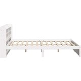 vidaXL Posteljni okvir z vzglavjem brez vzmetnice bel 160x200 cm | Shoptok.si
