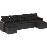  The Living Store Vrtna sedežna garnitura 7-delna z blazinami črn poli ratan - Vrtna Sedežna Garniture, (21443596) | Shoptok.si