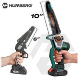 Humberg HM-437 akumulatorska lančana pila 21 V, 850 W – 2 baterije, vodilice 8″ i 10″ | shoptok.hr