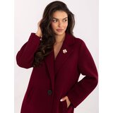 RUE PARIS Coat-IT-PL-FL8153.60-burgundy | Shoptok.si