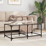 vidaXL Stolić s prozirnom staklenom površinom 98,5 x 50 x 40 cm čelik | shoptok.hr