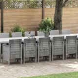 vidaXL Vrtni set za obedovanje 17 pcs Antracitno siva Za 16 osoba Cijene