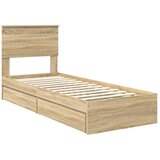 vidaXL Krevetna konstrukcija s ladicama Sonoma hrast 75 x 190 cm | shoptok.hr
