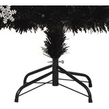  Božićno drvce s LED pahuljama crno 120 cm od optičkih vlakana | shoptok.hr