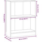 vidaXL Knjižna omara starinski les 60x24x76 cm inženirski les | Shoptok.si