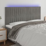 vidaXL LED uzglavlje svjetlosivo 180x5x118/128 cm baršunasto | shoptok.hr