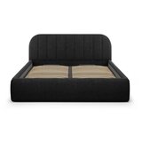 Windsor & Co Sofas Črna oblazinjena zakonska postelja s prostorom za shranjevanje z letvenim dnom 180x200 cm Juno – | Shoptok.si