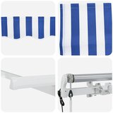  Skrovita tenda Plava i bijela 400 x 200 cm Poliester i aluminij | Eponuda.ba