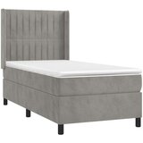 Box spring krevet s madracem svjetlosivi 100x200 cm baršunasti | shoptok.hr