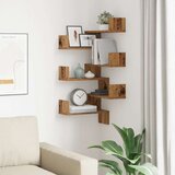 vidaXL Stenska polica 2 kosa starinski les 40x40x49,5cm inženirski les | Shoptok.si