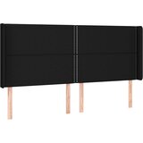  LED uzglavlje crno 203 x 16 x 118/128 cm od tkanine | shoptok.hr