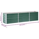 vidaXL Povišena vrtna gredica od pocinčanog čelika 240x40x45 cm zelena | shoptok.hr