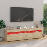 TV ormarići s LED svjetlima 2 kom boja hrasta 75 x 35 x 40 cm | Eponuda.com