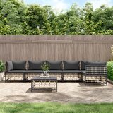 Maison Chic Seti vrtnega pohištva - Vrtna garnitura 7-delna z blazinami antracit poli ratan, (21796959) | Shoptok.si