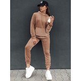 DStreet Komplet damski welurowy RELAX FIT jasnobrązowy | shoptok.hr