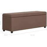 vidaXL klop s prostorom za shranjevanje 116 cm rjav poliester, (20772351) | Shoptok.si